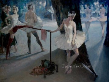 Dancing Ballet Painting - During the Performance Ballet